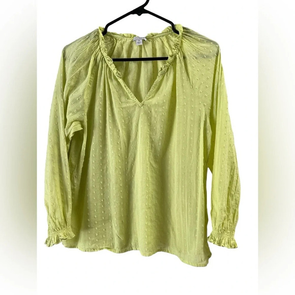 J. Crew Tops - J crew green long sleeve blouse